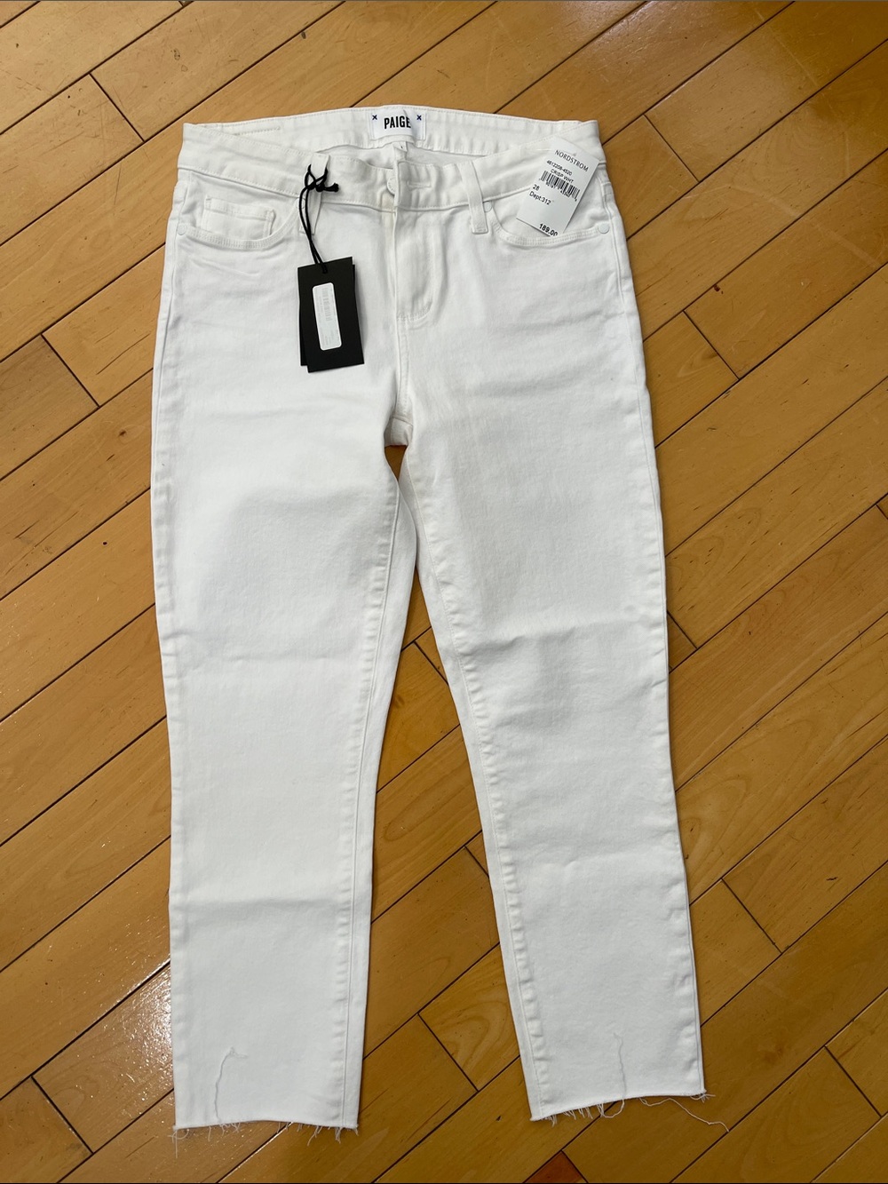 PAIGE White Cropped High-Rise Slim Jeans